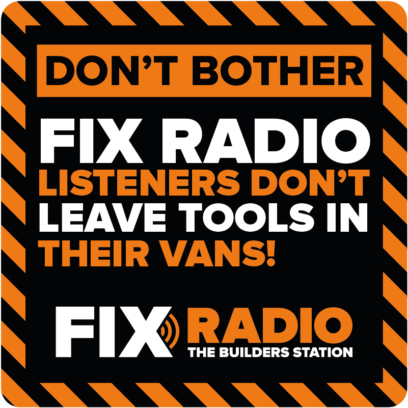 Fix Radio Van Theft Awarness Van Sticker - Fix Radio