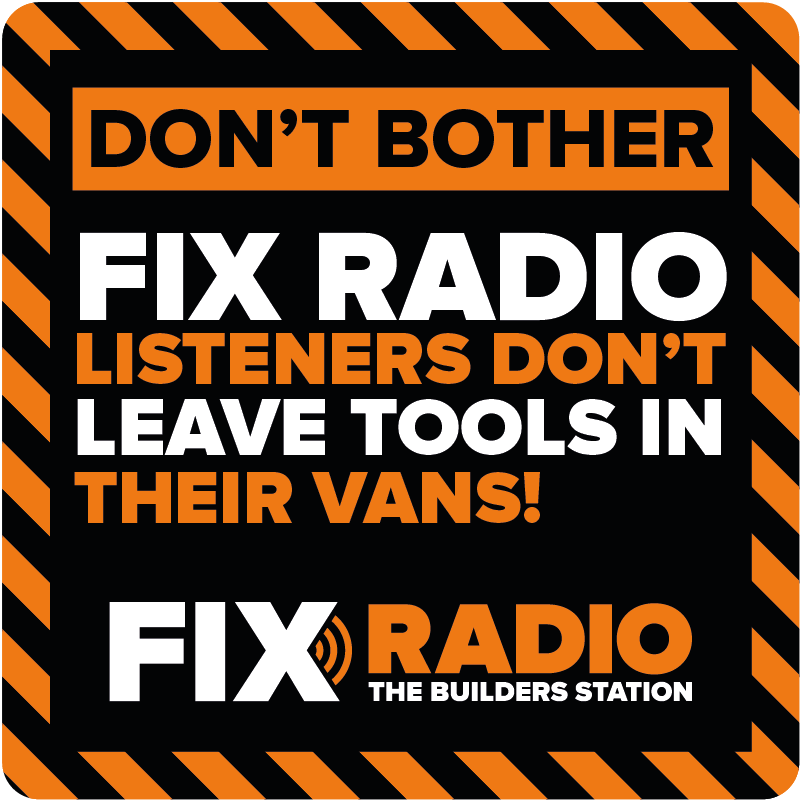 Fix Radio Van Theft Awarness Van Sticker - Fix Radio